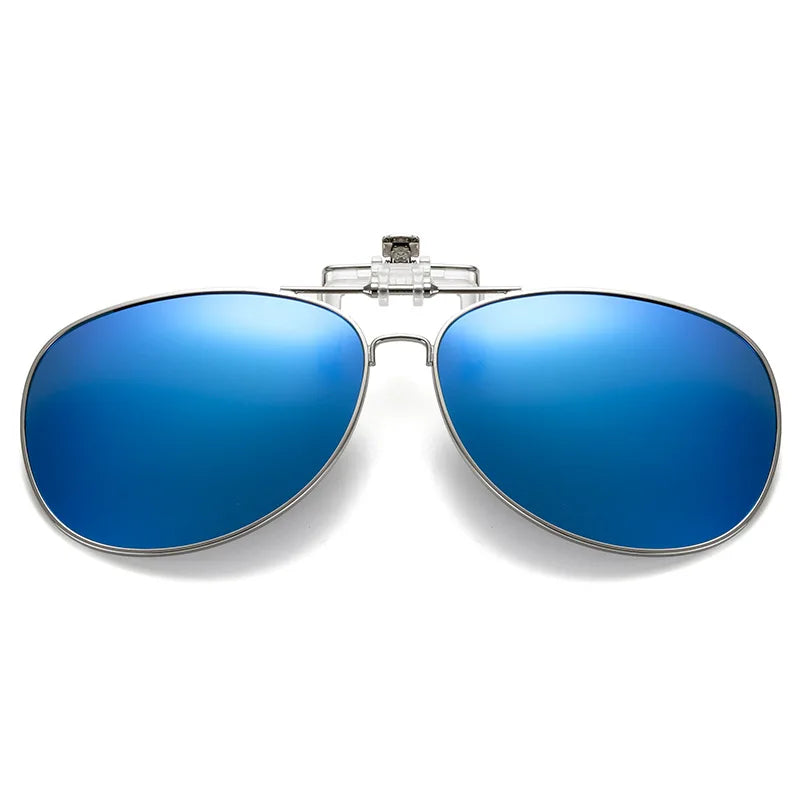 Polarized Sunglasses Lens clip on glasses Night Vision Yellow Aviation Metail Frame Women & Men Sun Glasses with Clips Unisex Clip