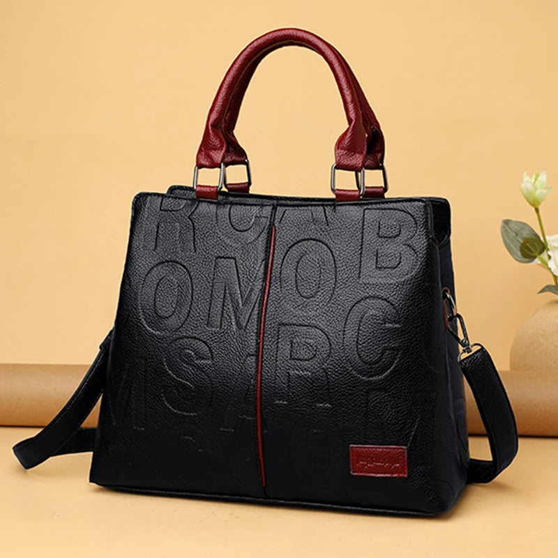 Luxury Designer PU Leather Casual Crossbody Bag for Women Ladies Large Capacity Travel Shoulder Handbag