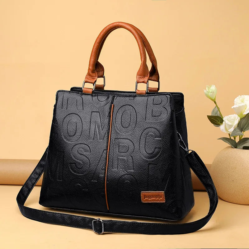 Luxury Designer PU Leather Casual Crossbody Bag for Women Ladies Large Capacity Travel Shoulder Handbag