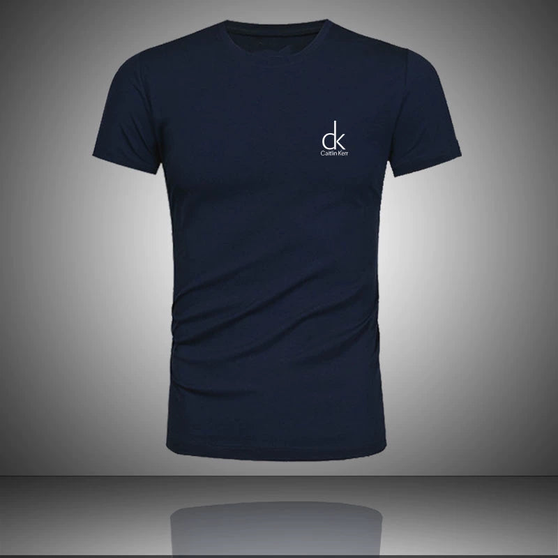 Summer New Arrival CK Men Casual Sports Suit Pure Cotton Short-Sleeved T-shirt Men's Breathable plus Size Shorts Shorts