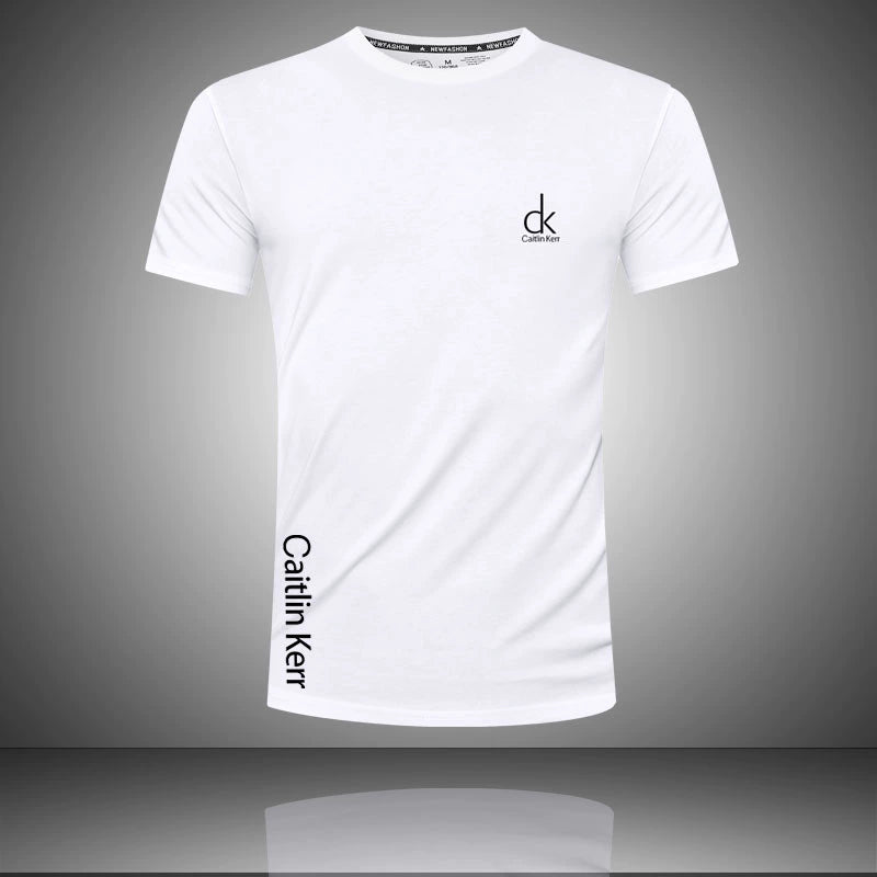 Summer New Arrival CK Men Casual Sports Suit Pure Cotton Short-Sleeved T-shirt Men's Breathable plus Size Shorts Shorts