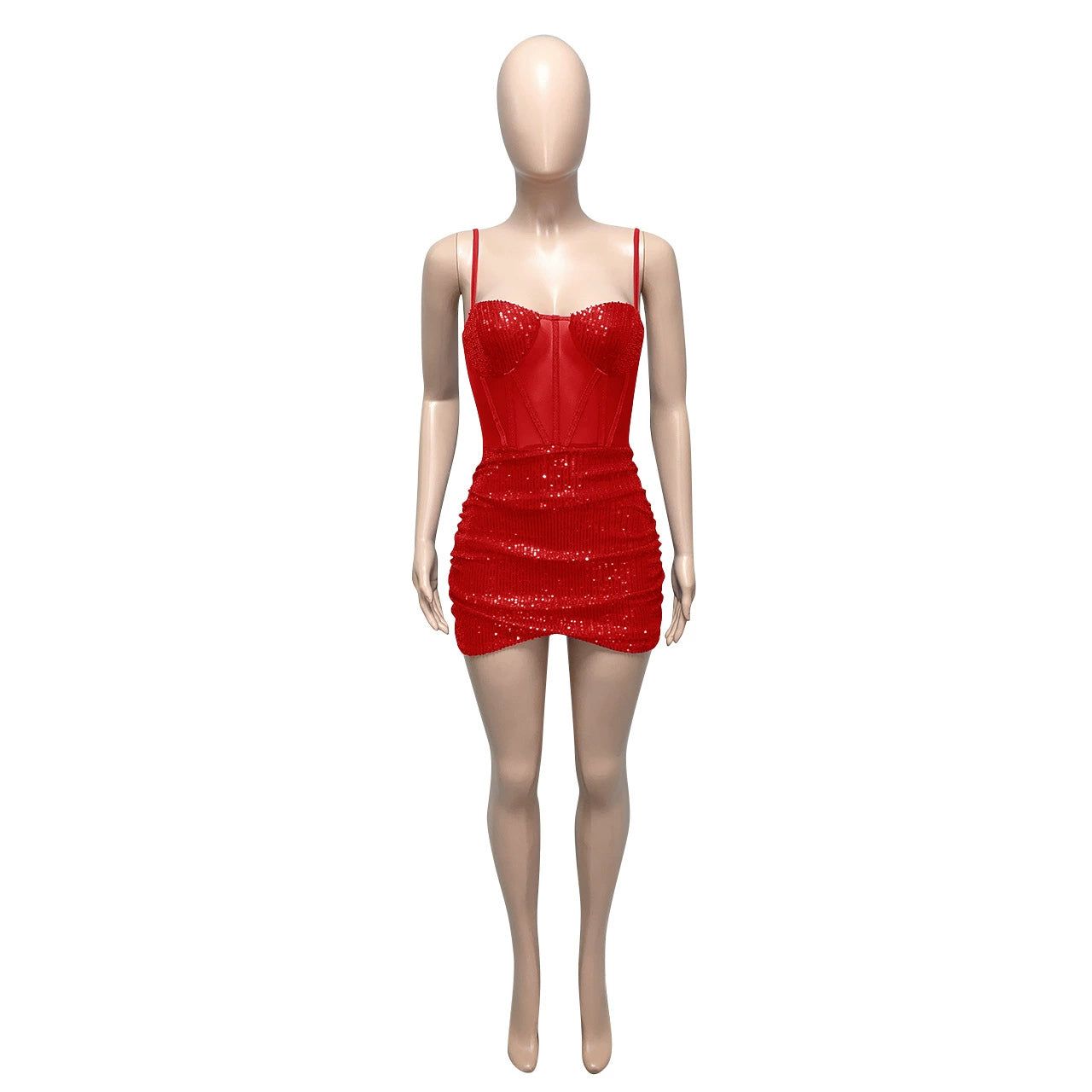Elegant Red Mini Party Dress for Women Eye-Catching Short Length Perfect for Festive Occasions