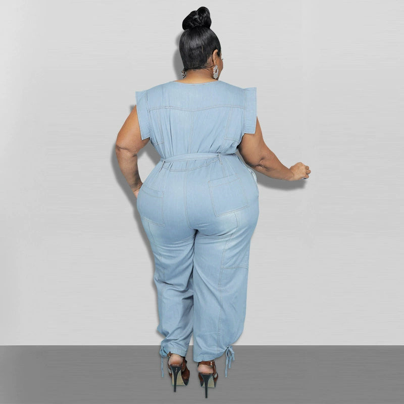 Plus Size Woman Jumpsuits Women Jeans Suit