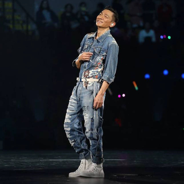 Ripped Andy Lau Jacket Scrape Performance Wear Jumpsuit