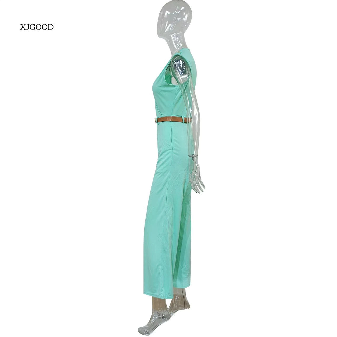Sexy High Waist V-neck Wide Leg Pants Set Women's Fashion Street Style Jumpsuit for Birthday Party Summer 2022