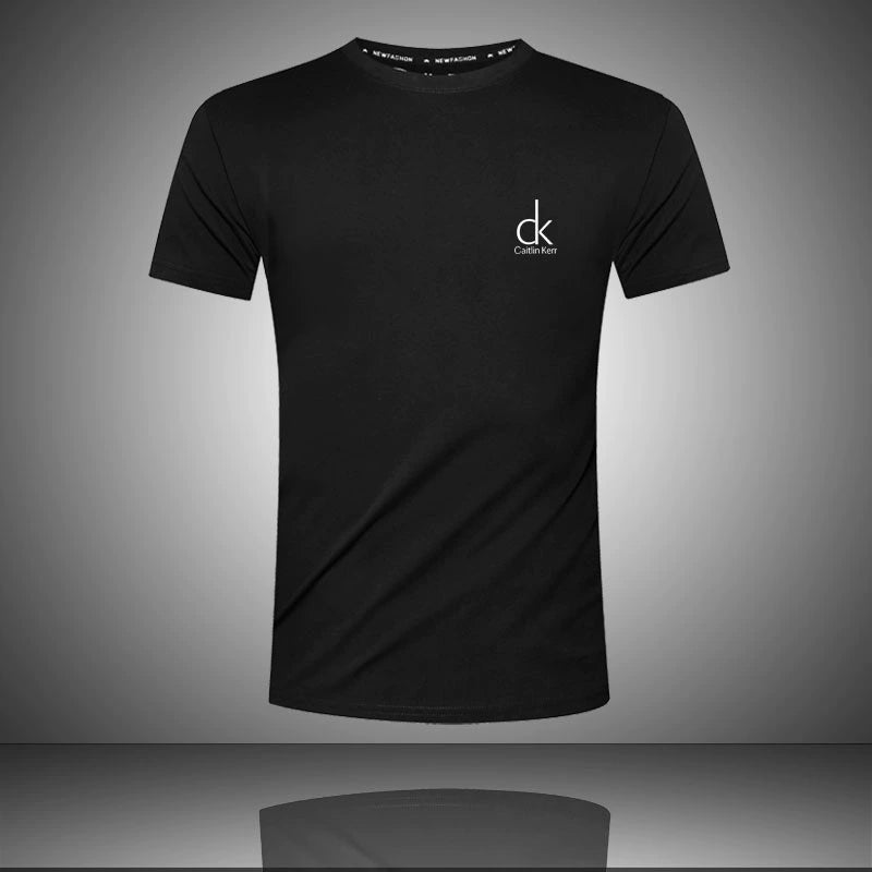 Summer New Arrival CK Men Casual Sports Suit Pure Cotton Short-Sleeved T-shirt Men's Breathable plus Size Shorts Shorts
