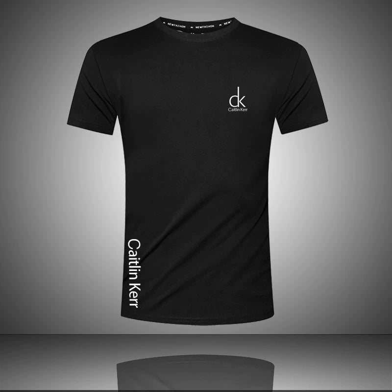 Summer New Arrival CK Men Casual Sports Suit Pure Cotton Short-Sleeved T-shirt Men's Breathable plus Size Shorts Shorts