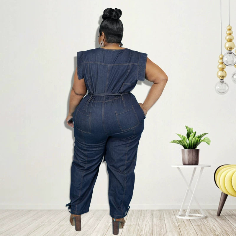 Plus Size Woman Jumpsuits Women Jeans Suit
