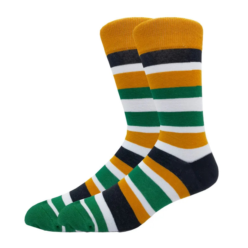New Men's stockings Casual Gentleman Color fashion color striped Funny Party Dress autumn and winter cotton Socks