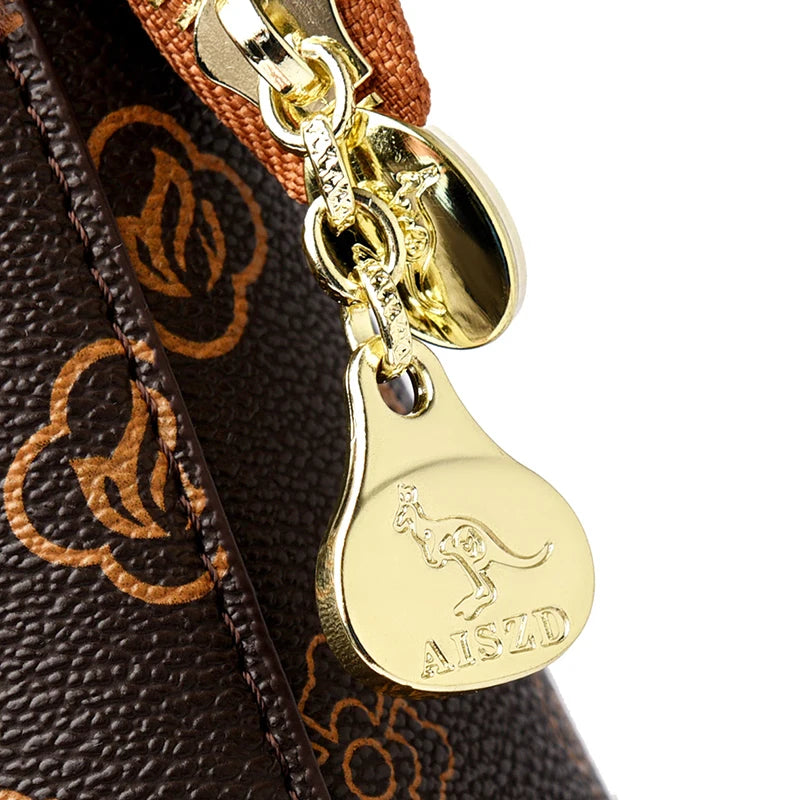 Quality Soft Leather Shoulder Bag for Women with Luxury Print Designer Handbag Casual Tote Commuting Messenger Sac A Main