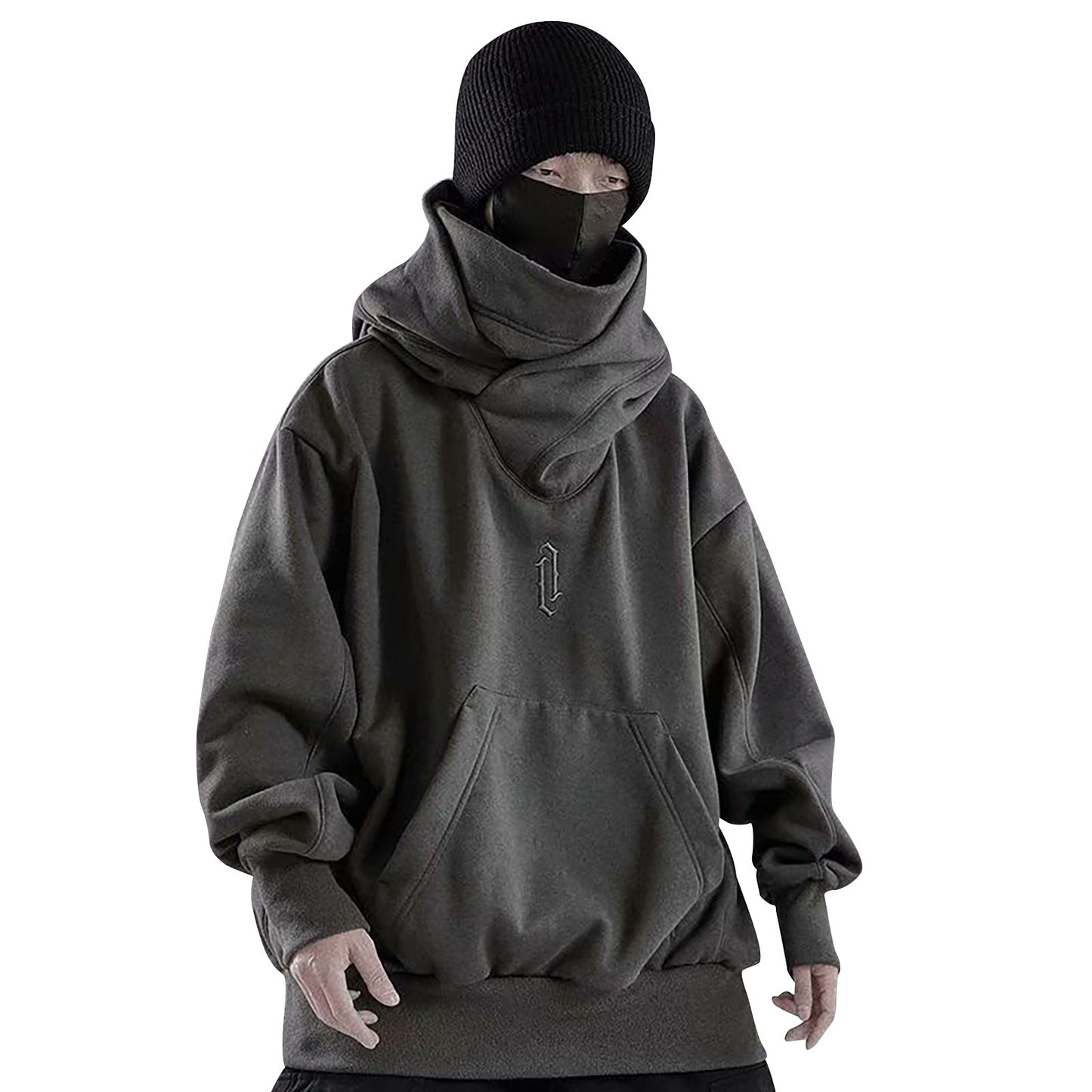 Autumn Winter High Collar Hoodie Loose Comfortable Men's Clothes Harajuku Hiphop Streetwear Fleece Hooded Oversize Sweatshirt