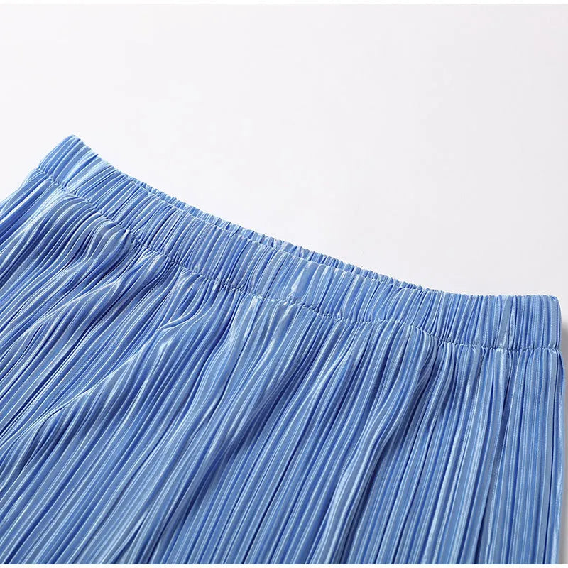 New Spring And Autumn Suit Women's Pleated Lapel Shirt Loose Casual Suit Solid Color Drape Pleated Casual Suit
