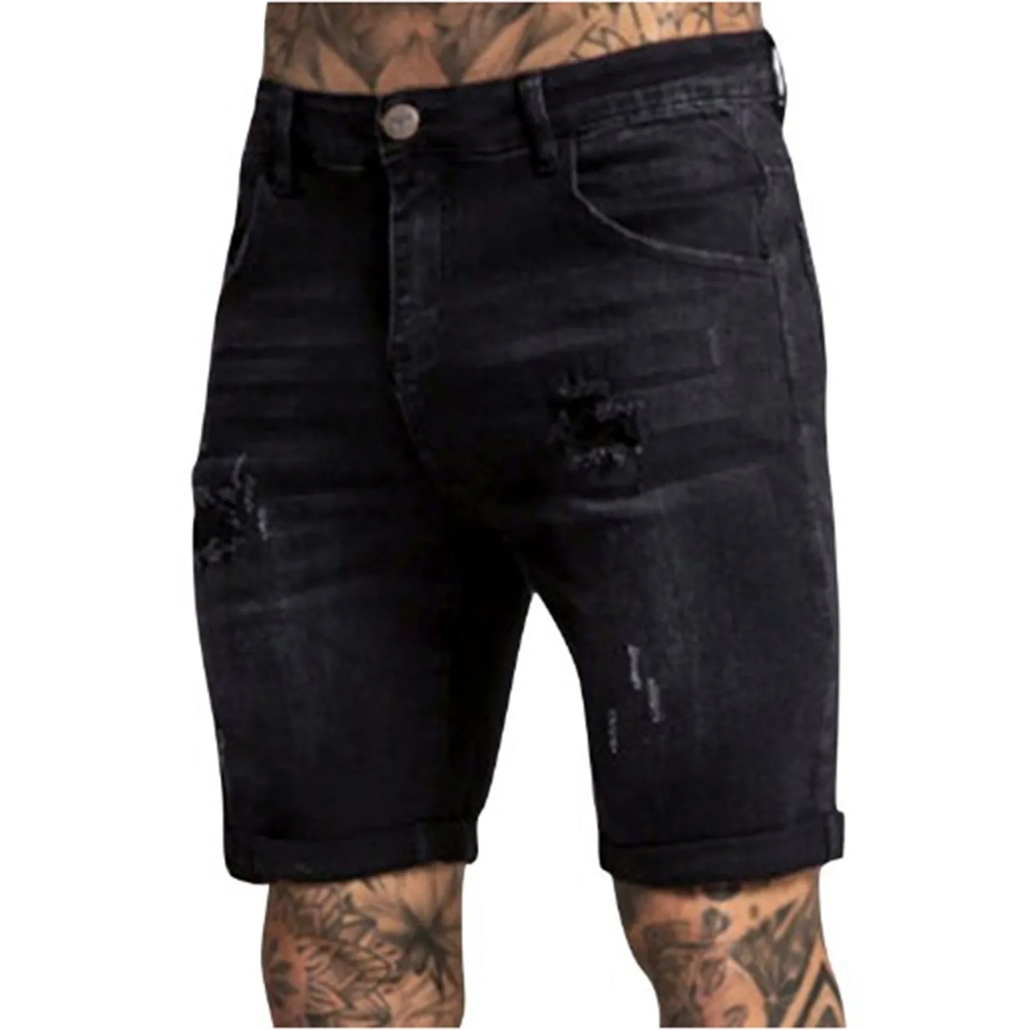 New Spring Summer Men's Denim Shorts Men's Clothing Beach Ripped Jeans Denim Cotton Short Casual Men Shorts