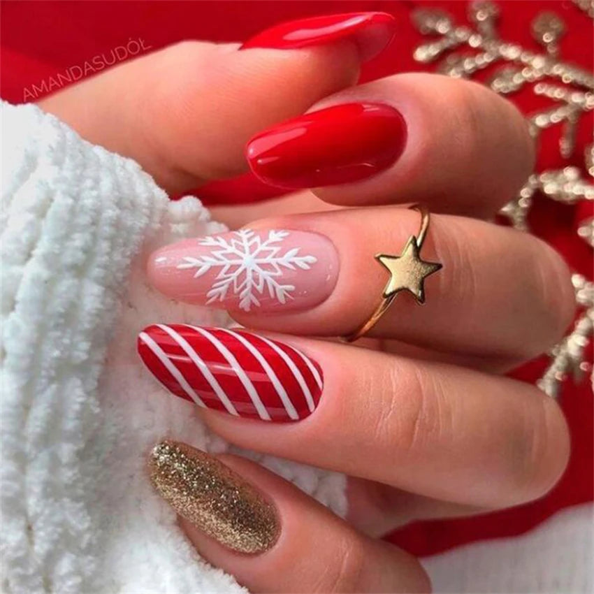24Pcs/Set Press on Nails Gradient Point Drill Ballet Wearing False Nails Long French Stick on Nail Artificial Acrylic Fake Nails