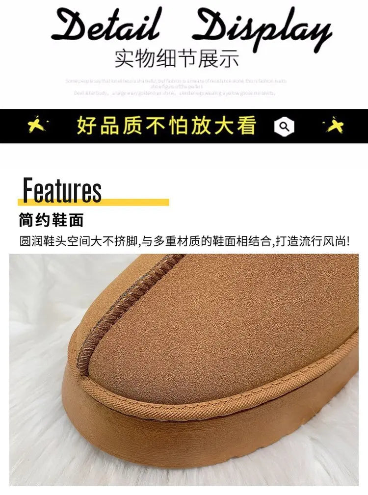 Women's Wool Slippers Warm Platform Wool Slipperswomen Slippers Women Sheepskin Slippers Women Shoes 2024