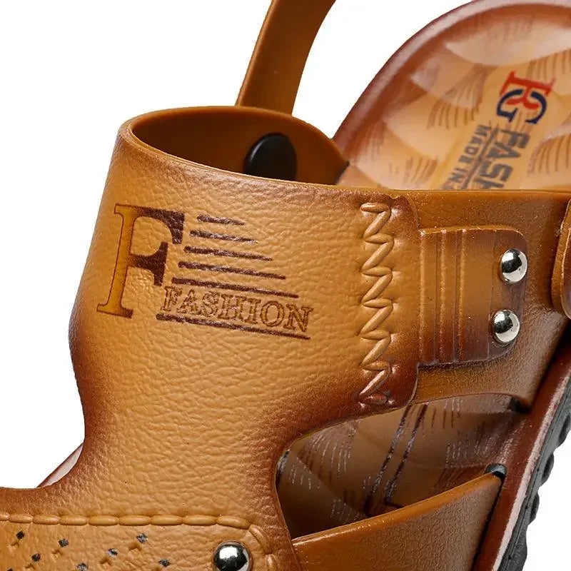Men's Sandals Summer Peep-toe Youth Beach Shoes Dual-use Slippers Plastic Men Sandals Anti Slip Vietnamese Rubber Sandals