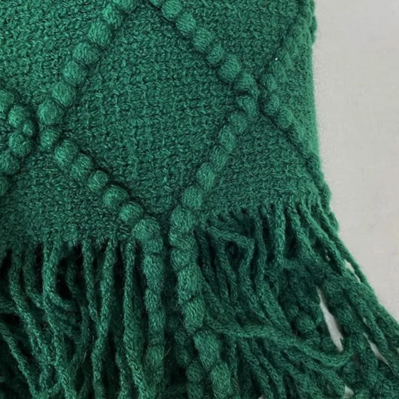 Inya Kids Plaid Decor Green Knitted Blanket Super Soft Stroller Wrap Infant Swaddle for Sofa Bed Cover