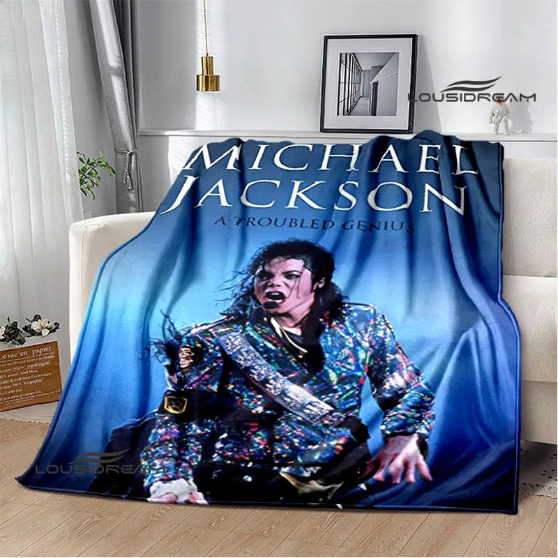 Michael Jackson retro Print blankets Picnic blanket Flannel blanket Soft Cozy Blanket Travel Blankets bed linings Birthday Gift
