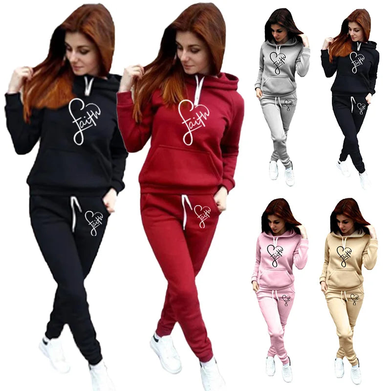 Women's Hoodie suit sportswear Pullover oversize sportswear jogging sportswear Long Sleeve Track Suit Plus Size S-4XL