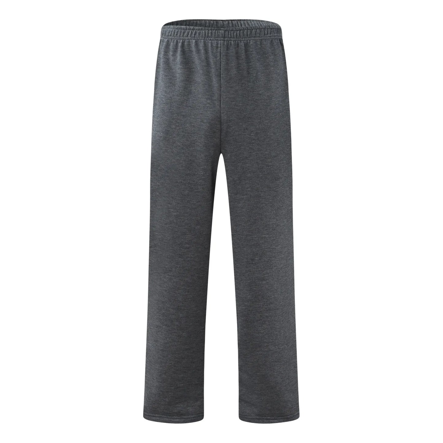 Men's Solid Color Sweatpants Casual Straight Pants Trendy Youth Warm Loose Baggy Elastic All-Match Trousers