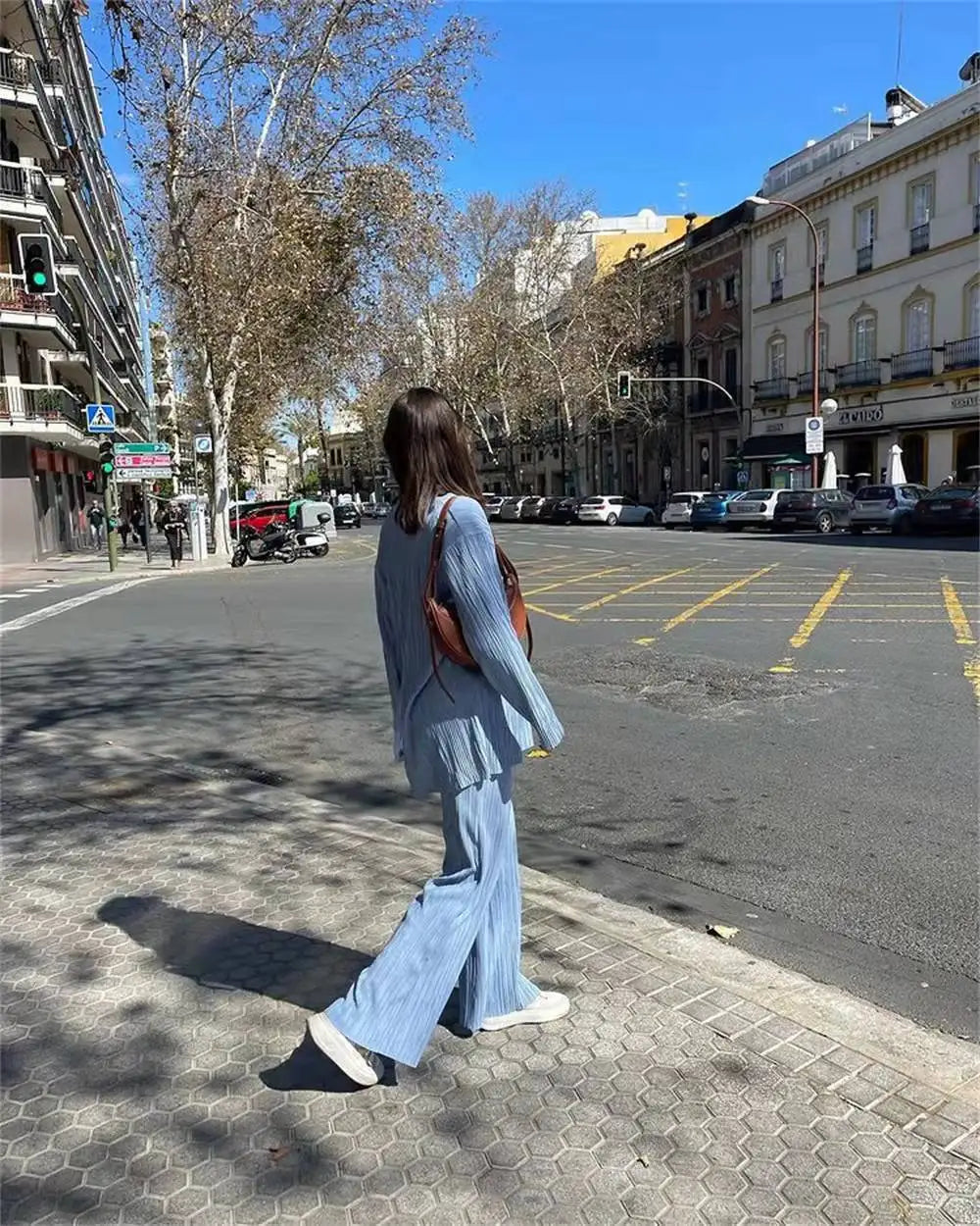 New Spring And Autumn Suit Women's Pleated Lapel Shirt Loose Casual Suit Solid Color Drape Pleated Casual Suit