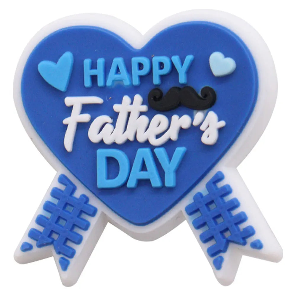 1PCS 'I Love Dad' PVC Shoe Button Charm for Father's Day Papa Sandals Decorations DIY Sweet Holiday Gift Idea