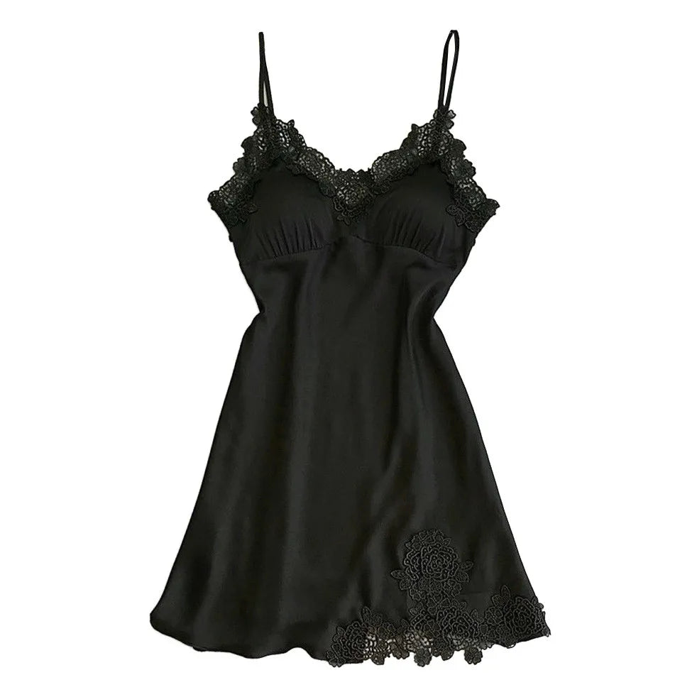 Sexy Lingerie Push up Underwear Lace Dress Robe Women Sleepwear Nightwear Pad Lingerie Sexy Garter Slip L