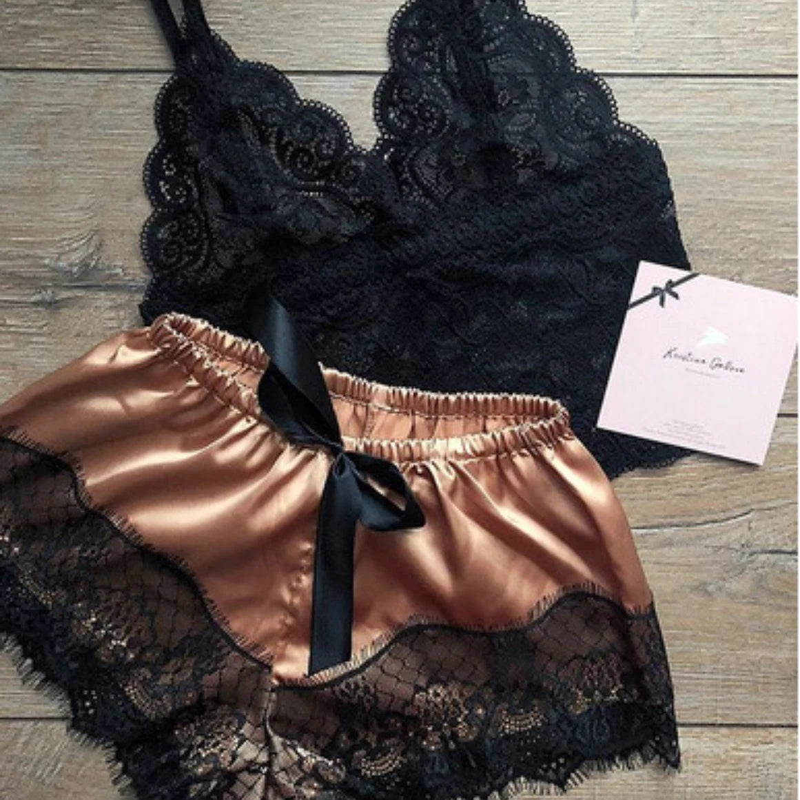 Women's Sexy Pajama Set 2 Pieces Lace Spaghetti Strap Top Shorts Sleepwear Lingerie Sleeveless Summer Clothes
