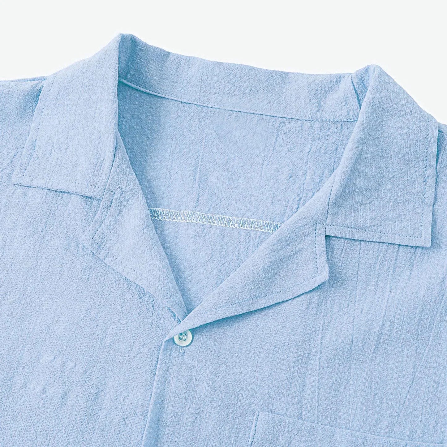 Men's Cotton Turn-down Collar Top Shorts Pant Suite Solid Color Casual Daily Fashion Loungewear Comfortable Men's Clothing