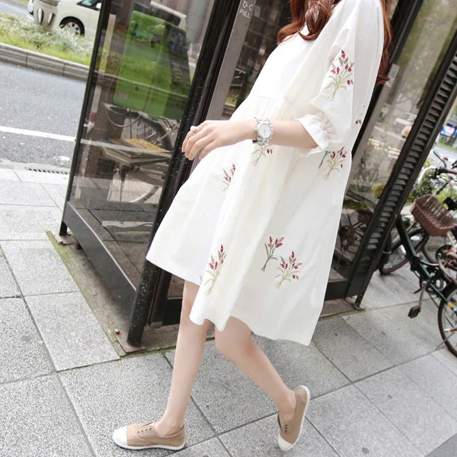 Maternity Clothing China Casual Floral Dress Cotton Loose for Pregnant Women Maternity Clothes Casual Pregnancy Maternity