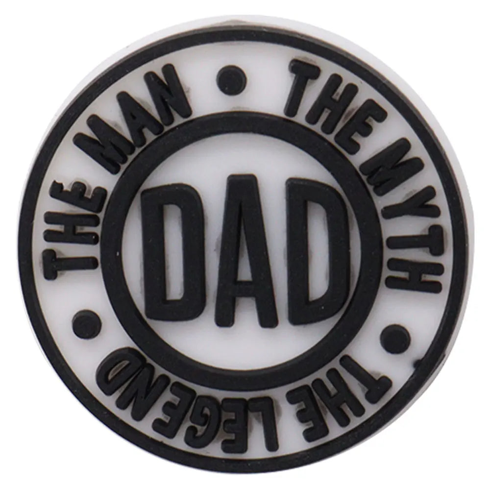 1PCS 'I Love Dad' PVC Shoe Button Charm for Father's Day Papa Sandals Decorations DIY Sweet Holiday Gift Idea
