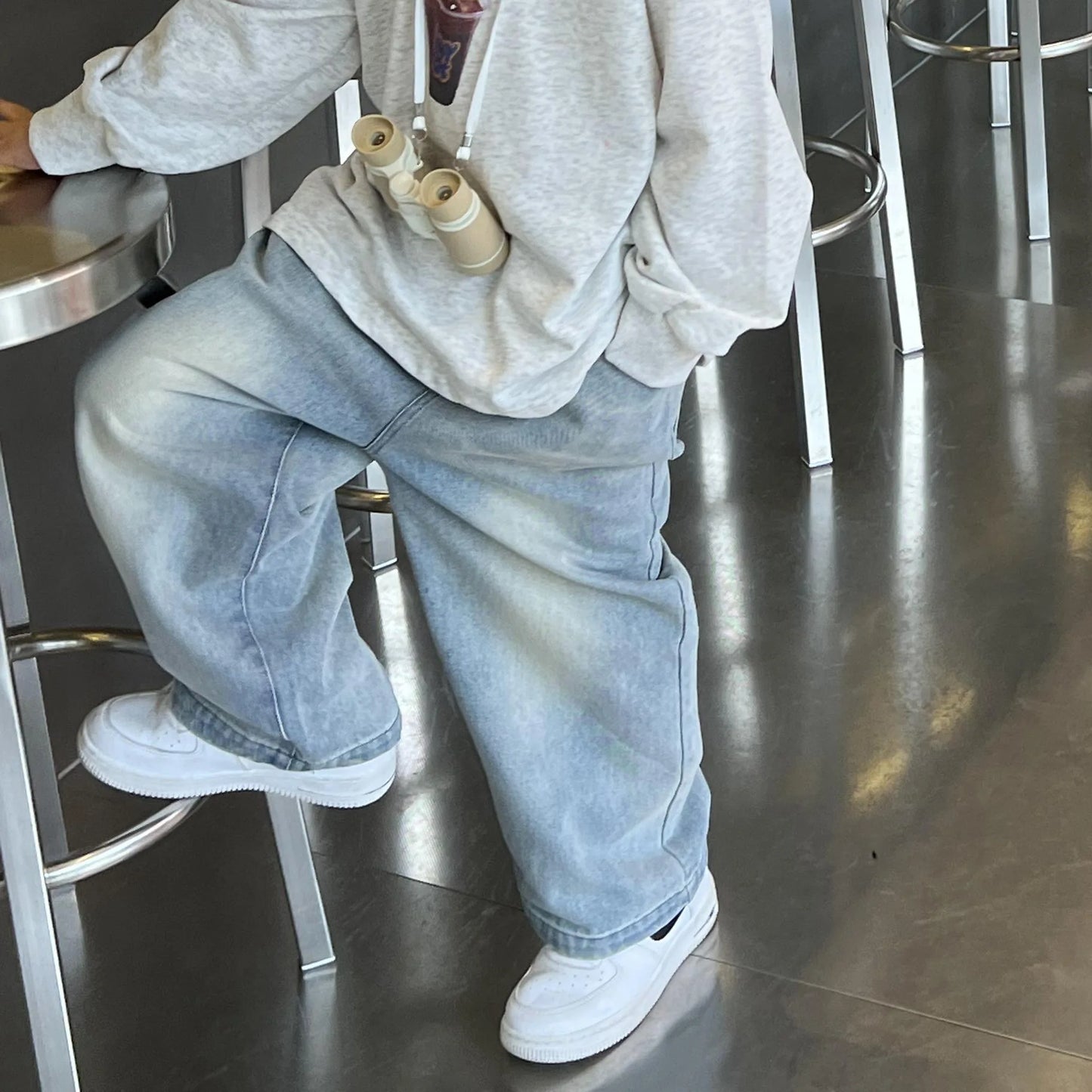 Autumn Girls Boys Vintage Jeans Children's Fashion Casual Denim Pants Casual Jeans