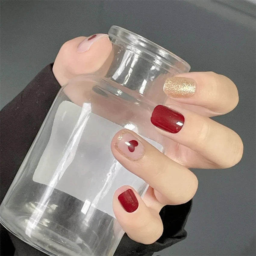 24Pcs/Set Press on Nails Gradient Point Drill Ballet Wearing False Nails Long French Stick on Nail Artificial Acrylic Fake Nails