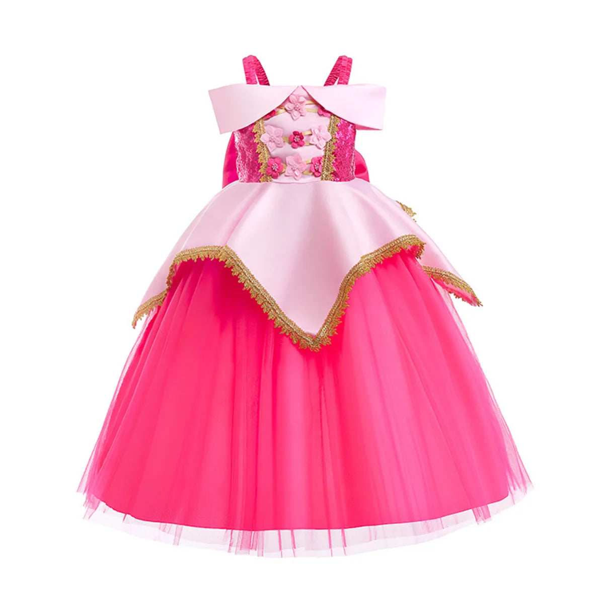 Shiny Toddler Little Girls Movie Princess Sleeping Beauty Aurora Birthday Party Cosplay Halloween Fancy Dress