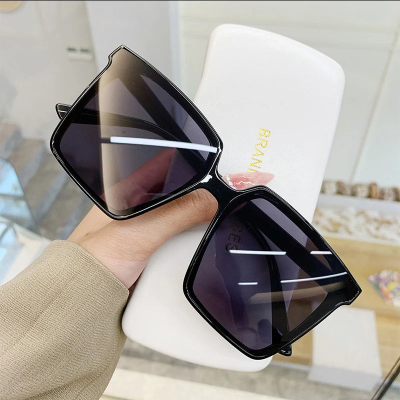 Rectangle Oversized Sunglasses Women Men Brand Designer Transparent Glasses Gradient Sun Glasses Big Frame UV400 Eyewear