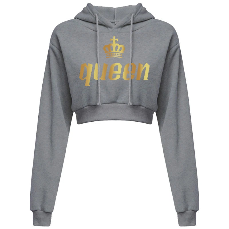Spring Womens Fashion Hoodie Long Sleeve Casual Sweatshirt Crop Top Hoodie