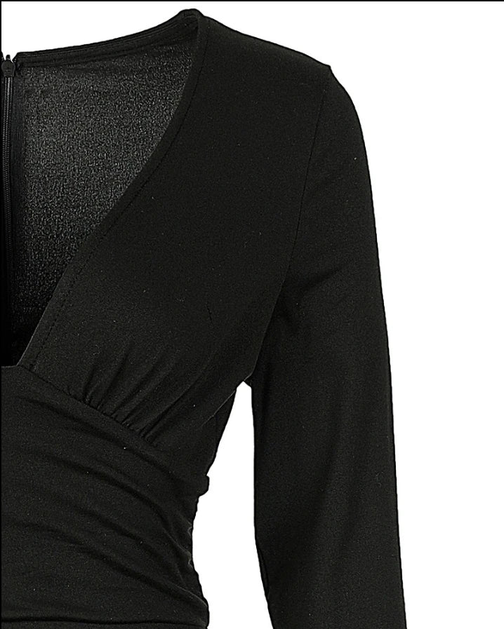 Autumn Fashion Women's Long Sleeve Jumpsuit with Tribal Pattern and Mesh Patch European and American Style for Ladies
