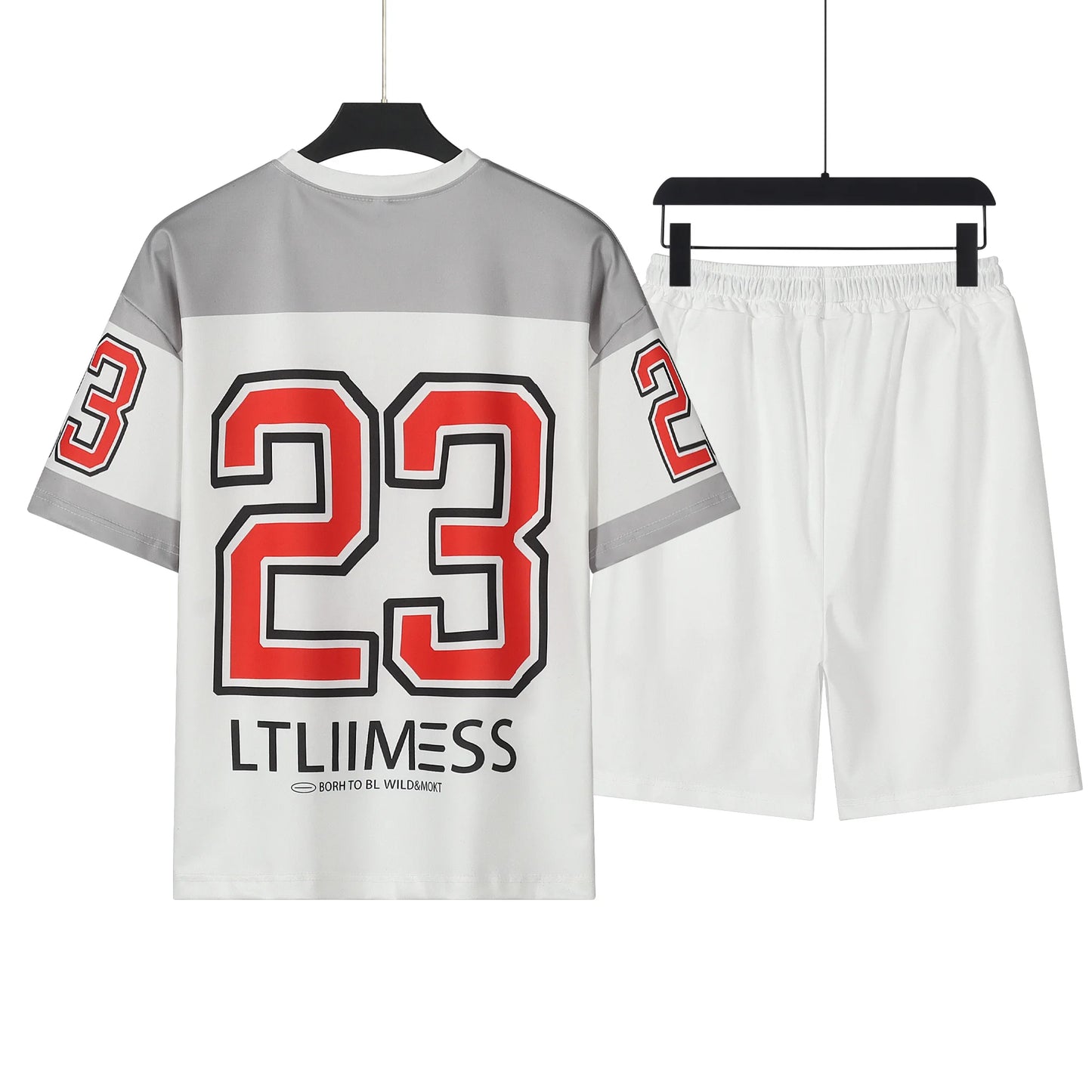 Lounge wear Men's Sports Suit High Quality Breathable Basketball T-shirts and Shorts Two Piece Set 23 Jersey Set Men Clothes 2024 New