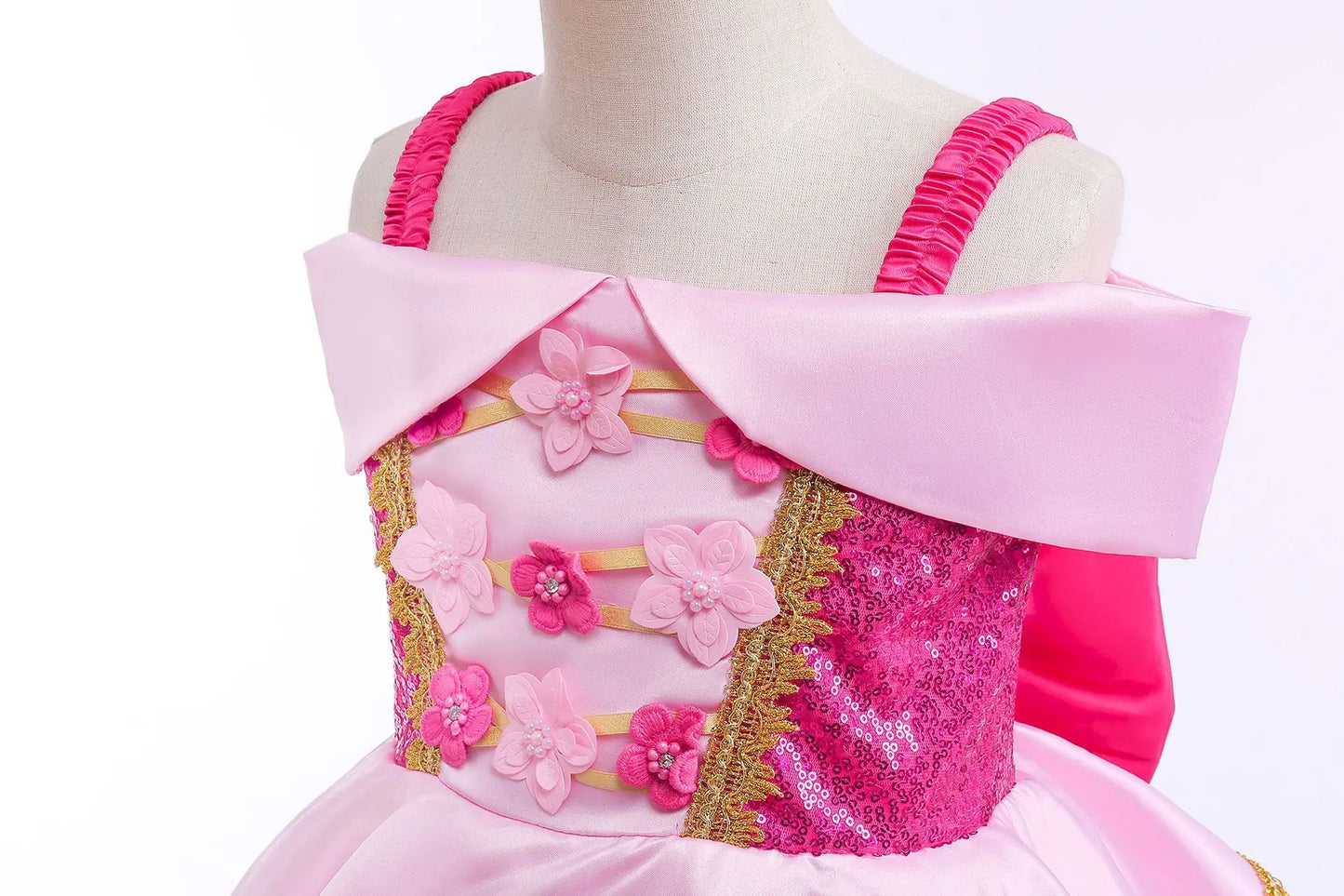 Shiny Toddler Little Girls Movie Princess Sleeping Beauty Aurora Birthday Party Cosplay Halloween Fancy Dress