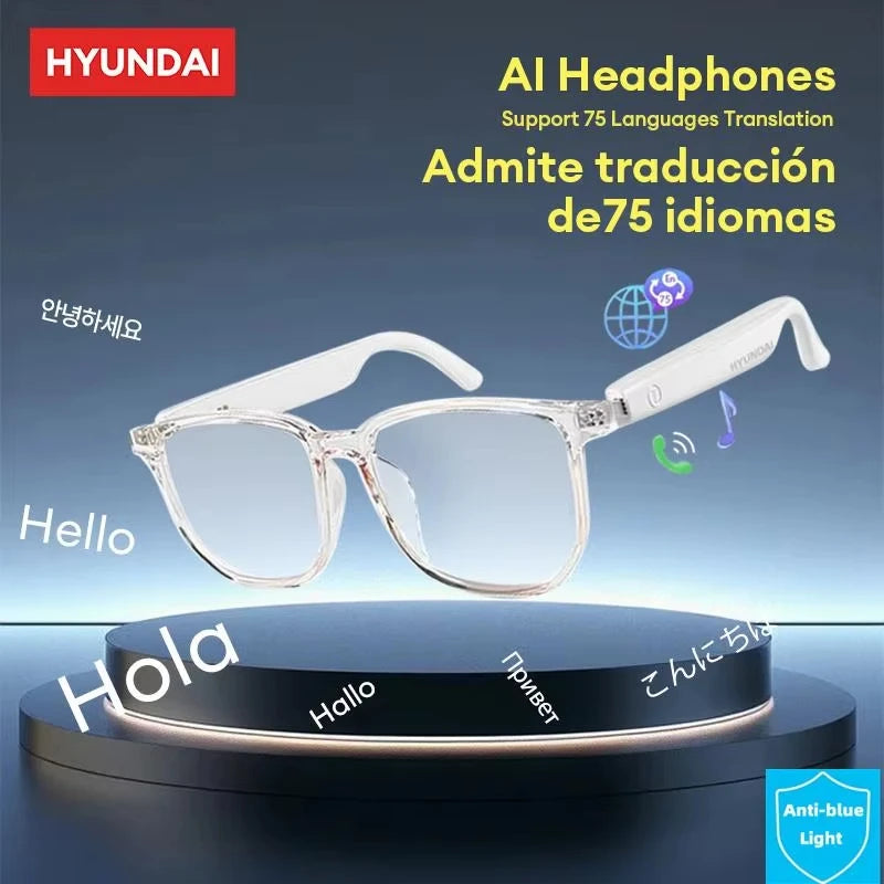Choice HYUNDAI HY-C8 AI Glasses Earphones With Camera Automatic voice translation Smart glasses Multi-function keys For Sports