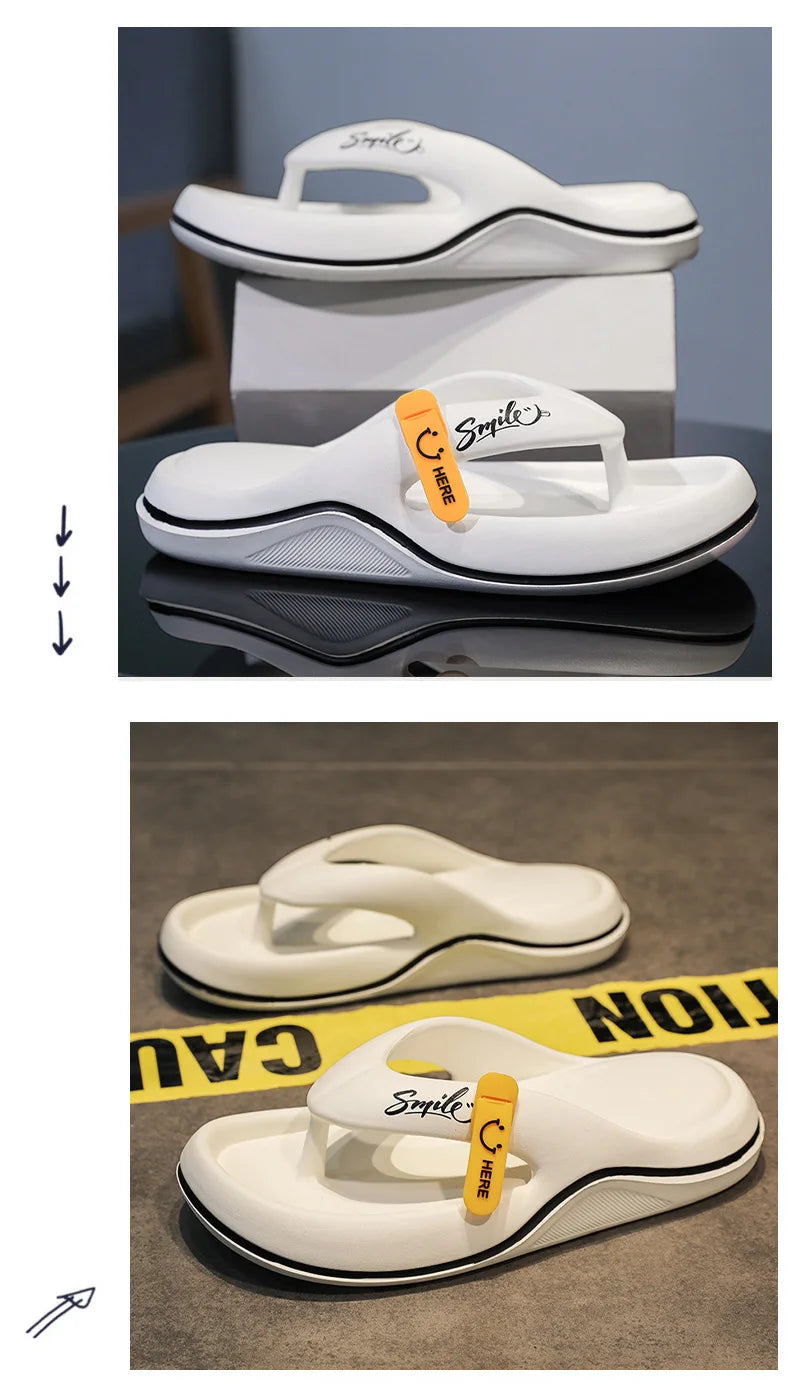 Korean Style Men's Casual Flip Flops Summer Fashion Outdoor Beach Sandals Trendy Slip-On Slippers for Adult Unisex