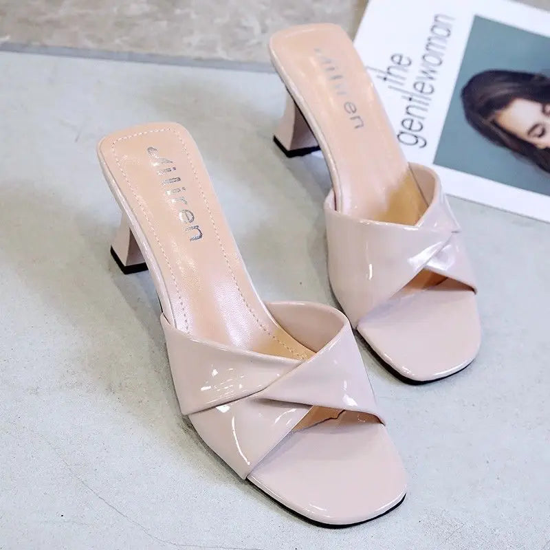 Women Sandals Fashion Summer New Simple Open Toe Round Toe Thin Heels Sandals Female Sexy High Heels Sandles Women