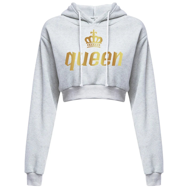 Spring Womens Fashion Hoodie Long Sleeve Casual Sweatshirt Crop Top Hoodie