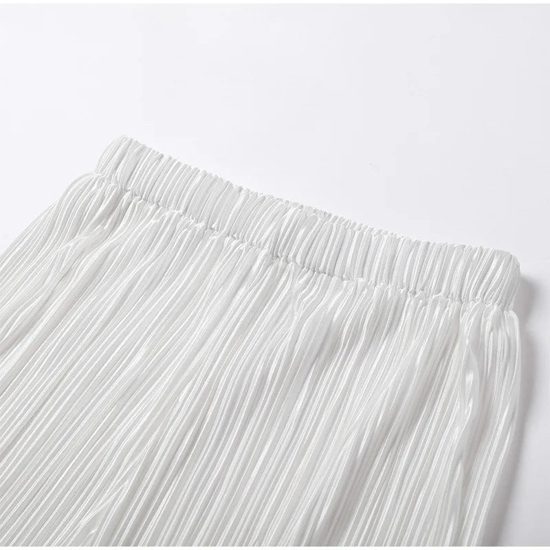 New Spring And Autumn Suit Women's Pleated Lapel Shirt Loose Casual Suit Solid Color Drape Pleated Casual Suit