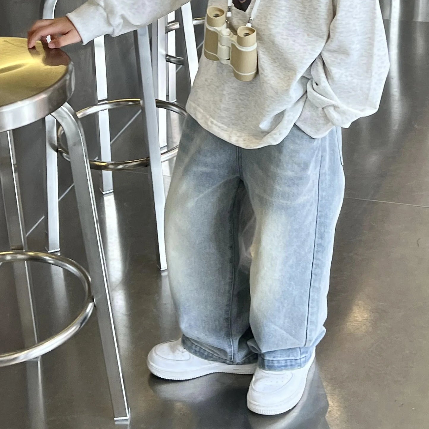 Autumn Girls Boys Vintage Jeans Children's Fashion Casual Denim Pants Casual Jeans