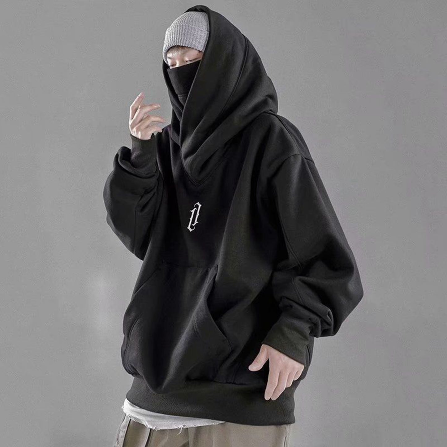Autumn Winter High Collar Hoodie Loose Comfortable Men's Clothes Harajuku Hiphop Streetwear Fleece Hooded Oversize Sweatshirt