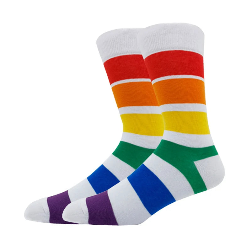 New Men's stockings Casual Gentleman Color fashion color striped Funny Party Dress autumn and winter cotton Socks
