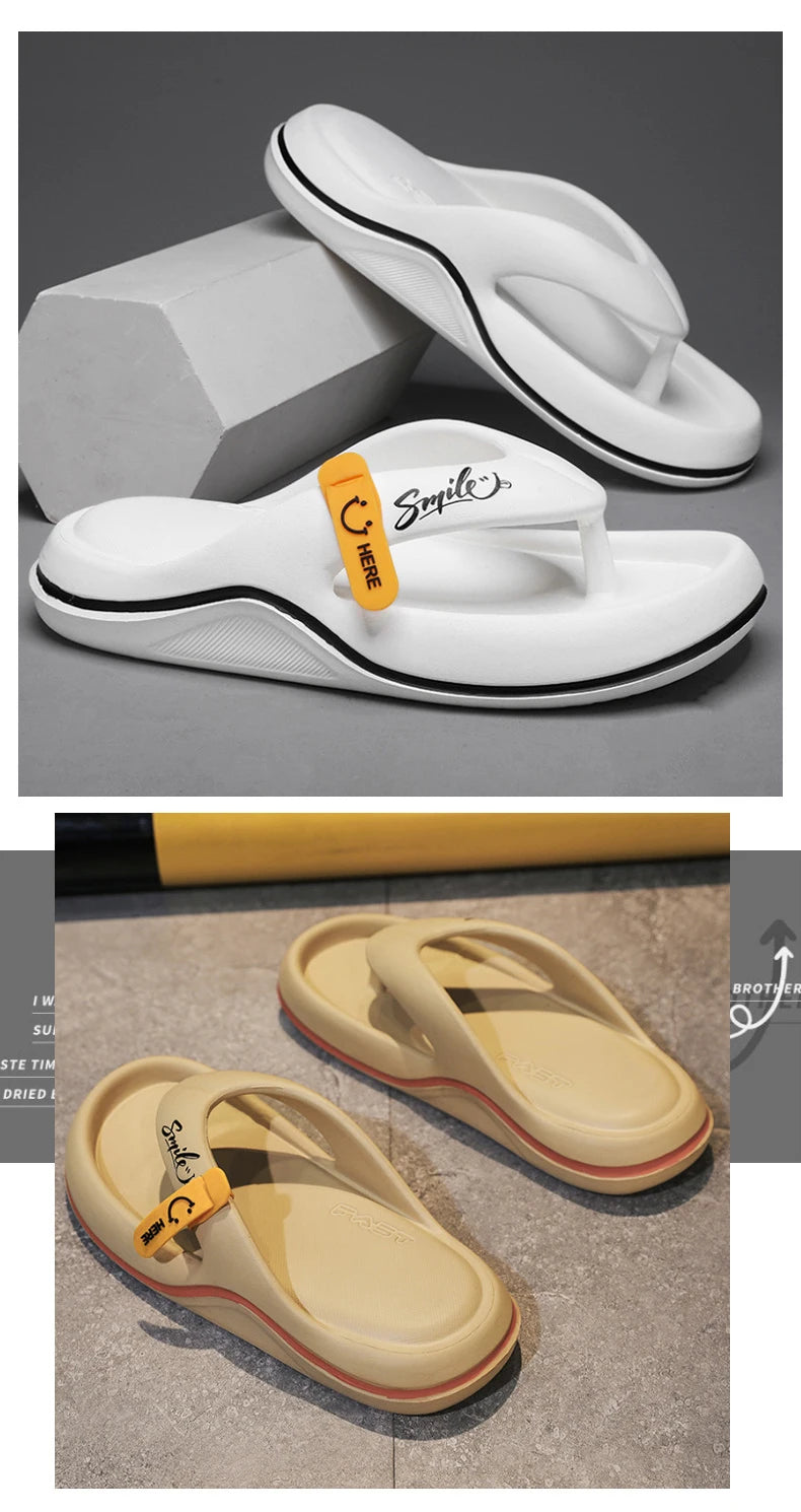 Korean Style Men's Casual Flip Flops Summer Fashion Outdoor Beach Sandals Trendy Slip-On Slippers for Adult Unisex