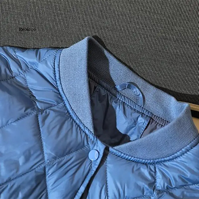 Casual Ultralight Thin Short Winter Down jacket Fashion Lozenge Parka Coat Female Streetwear White bomber Jacket Outwear
