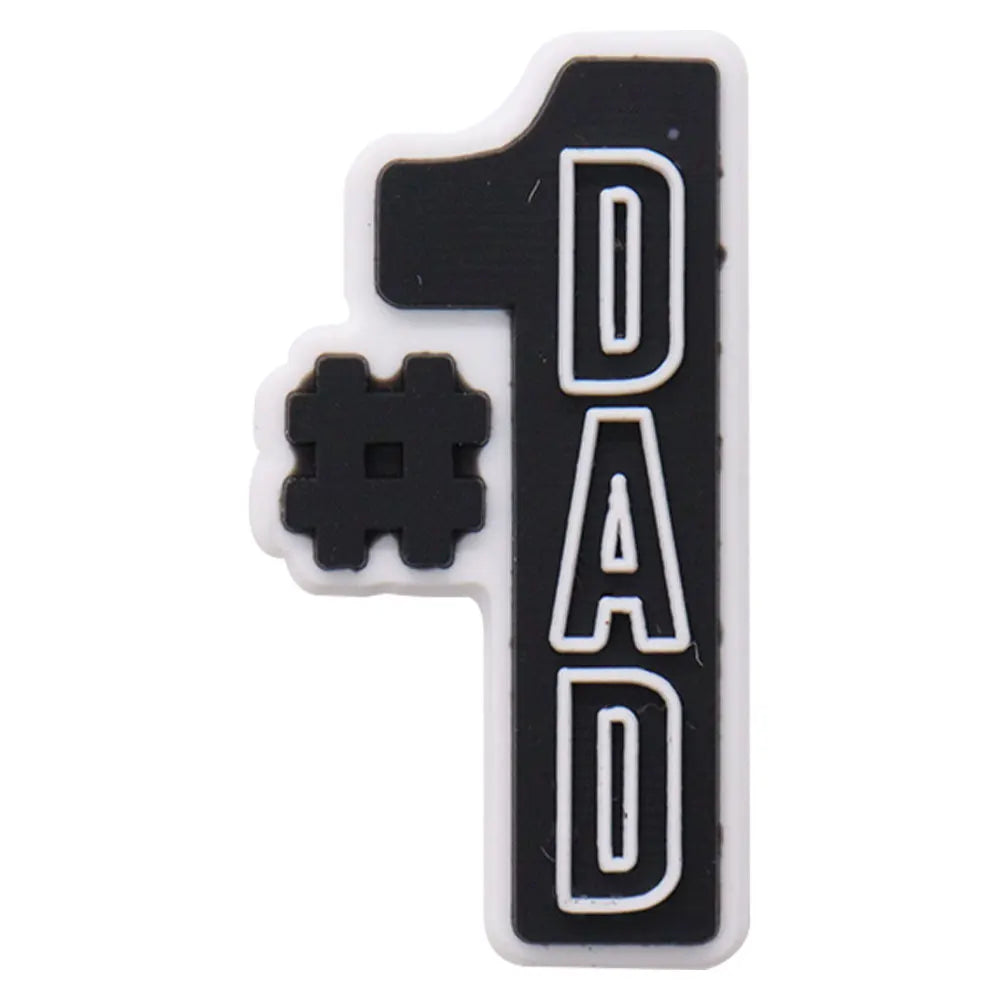 1PCS 'I Love Dad' PVC Shoe Button Charm for Father's Day Papa Sandals Decorations DIY Sweet Holiday Gift Idea